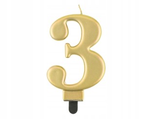Świeczka na tort liczba 3 trzecie Urodziny