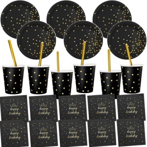 Zestaw urodzinowy serwetki kubeczki talerze słomki