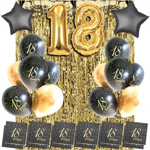 Zestaw Dekoracji na 18 Urodziny Balony Kurtyna