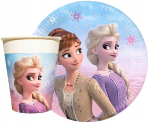 Zestaw Kraina Lodu: Kubeczki  200 ml + Talerzyki