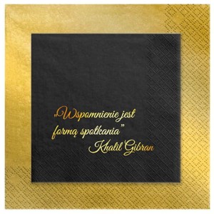 Zestaw Serwetek Żałobnych: Czarne z Cytatem 24szt.