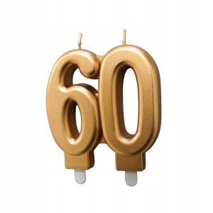 Świeczka urodzinowa 60 złota