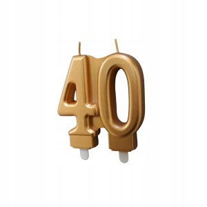 Świeczka urodzinowa 40 złota