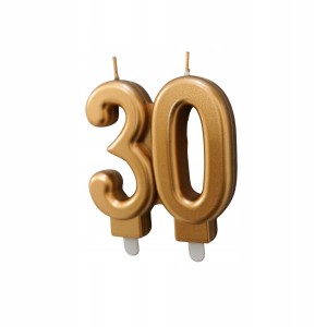 Świeczka urodzinowa 30 złota