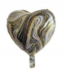 Balon foliowy serce 45cm marmur szary