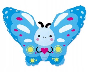 Balon foliowy motylek 113 cm niebieski