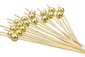 Szpilki do koreczków Celebrate! złote 24 szt. – dekoracyjne, 12 cm