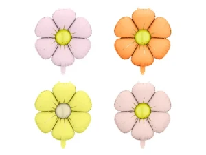 Balony foliowe Stokrotki 65 cm – zestaw 4 szt.
