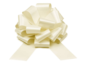 Kokarda dekoracyjna DIY, złamana biel, 40 cm