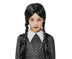 Peruka "Czarne Warkocze", przebranie na Halloween