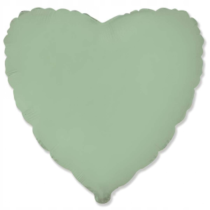 Balon foliowy Serce matowe miętowe, 45cm