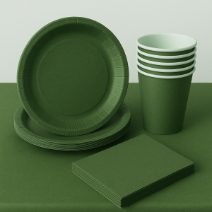  Zestaw Imprezowy Ciemno Niebieski - Talerze Kubeczki Serwetki Obrus