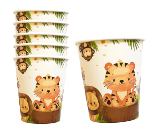 Kubeczki papierowe Zwierzątka Wild 6szt