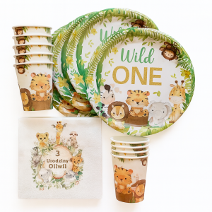 Zestaw: Kubeczki, Talerzyki, Serwetki - Zwierzątka