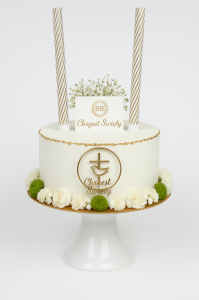 Fontanna tortowa party Raca 25 cm w złote paski, 2 szt