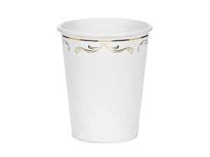 Kubeczki z ornamentem, biały, 220 ml: 1op./6szt.